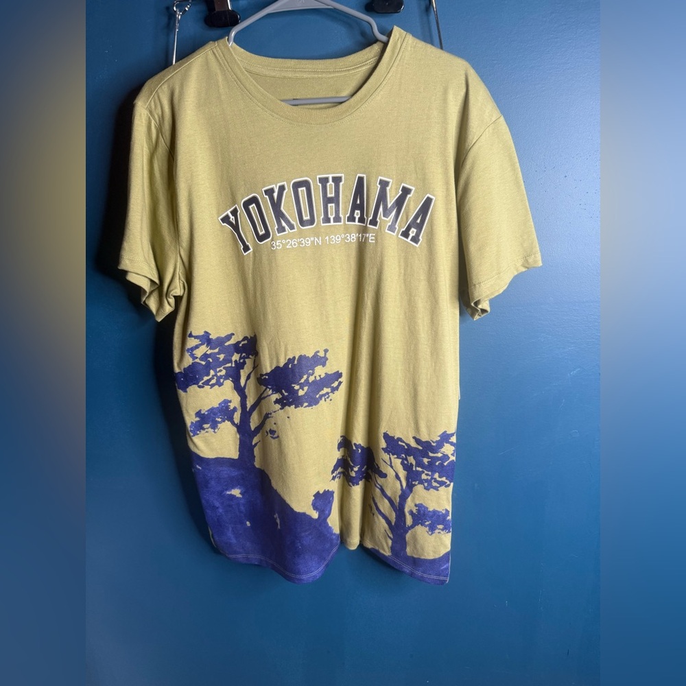 Yokohama Graphic T-Shirt in Olive and Purple